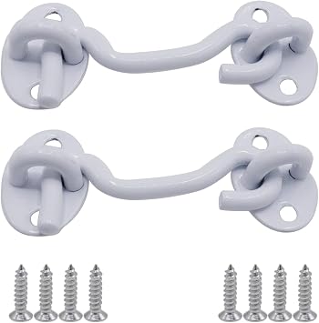 3 Inch White Stainless Steel Hook and Eye Latch for Gate Shed