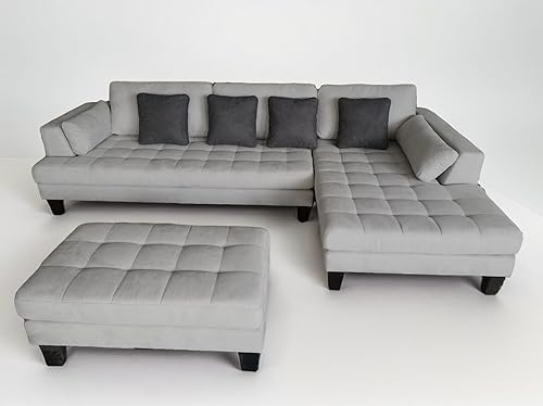 Miniatura 5 de S150RG conjunto de sofás de 3 piezas nuevos y modernos grandes seccionales de microfibra