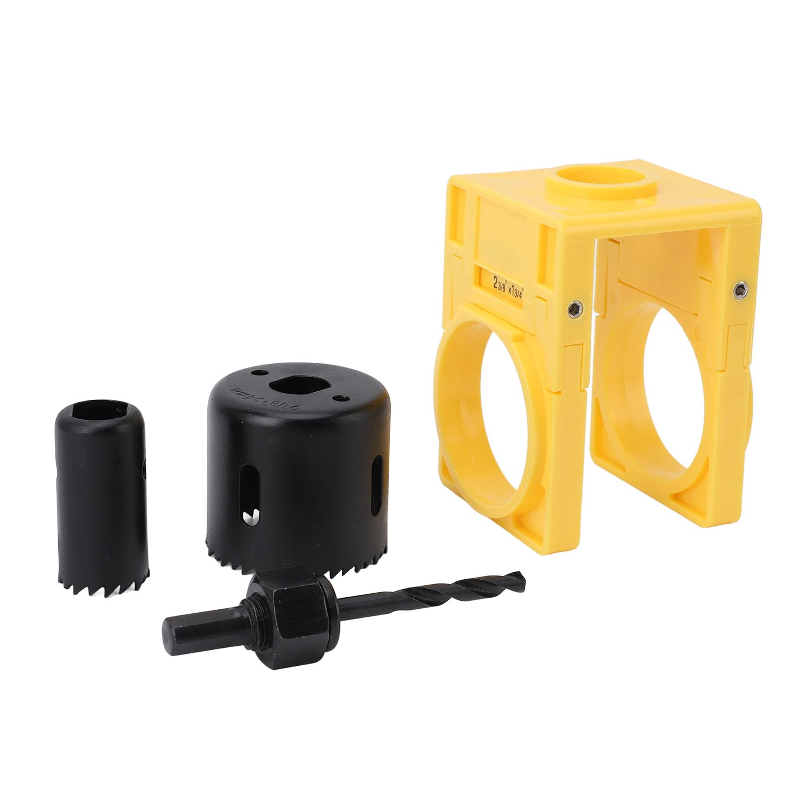 Lock Hole Saw Kit Precise Lock Installation Set with Template Versatile Door Installation Kit for Wooden Doors for Home Improvement Projects (Yellow)