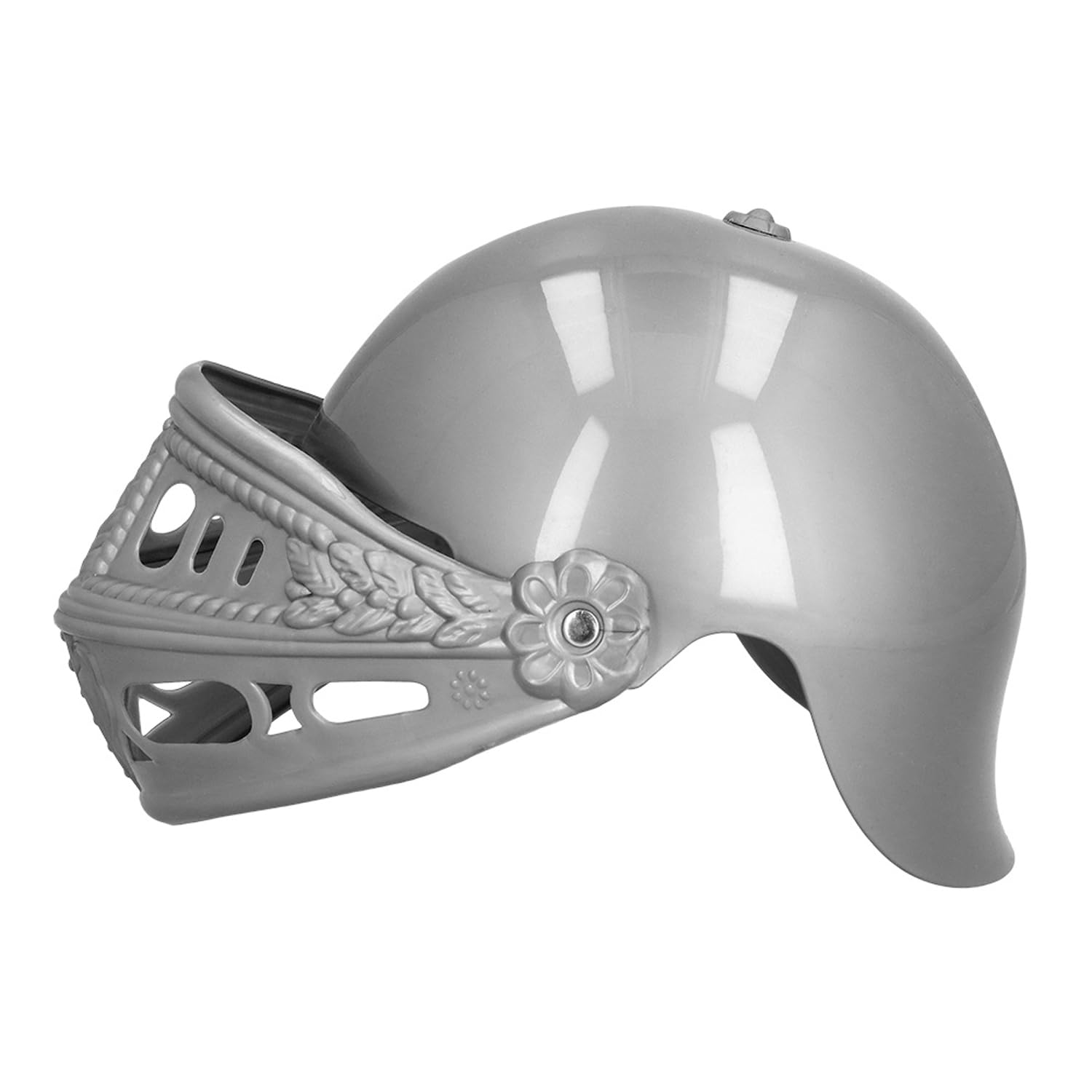 Boland 44033 - Casque de chevalier pour enfants, gris, avec visière rabattable, plastique, casque de chevalier, carnaval, Halloween, fête costumée, déguisement, théâtre