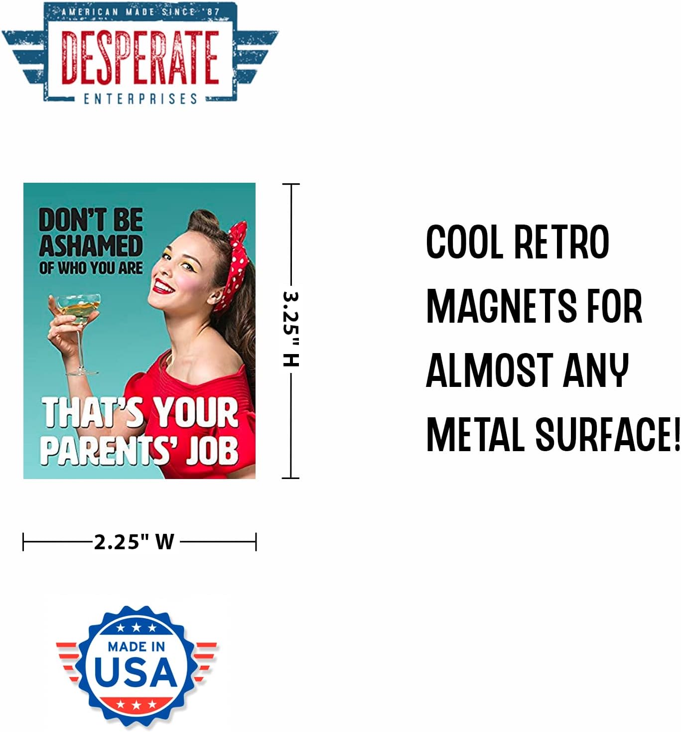 Desperate Enterprises Don't Be Ashamed Refrigerator Magnet - Funny Magnets for Office, Home & School - Made in the USA image 2