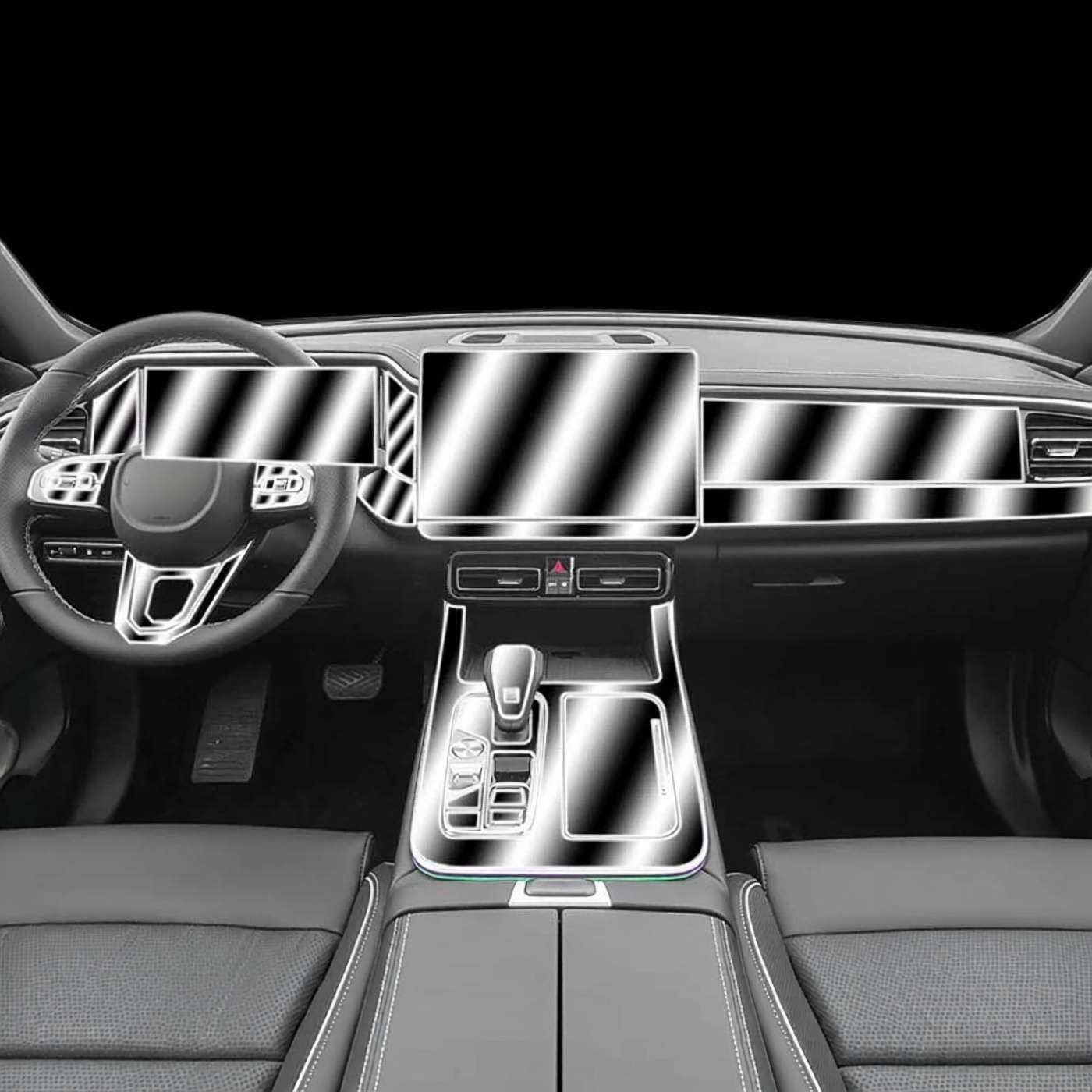 Car Interior Center Console Media Dashboard Navigation TPU Protector Film, for GAC TRUMPCHI GS8 2022-2025 Anti-Scratch
