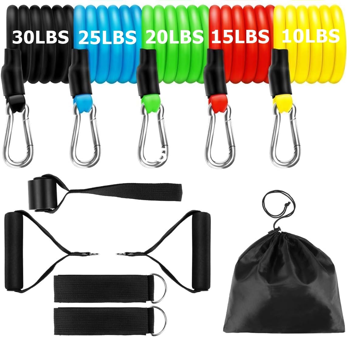FAYETResistance Bands Set, Exercise Resistance Bands Men Women, Resistance Bands with Handles, Fitness Resistance Tubes, Door Anchor, Workout Bands Outdoor, Home Gym Training Equipment