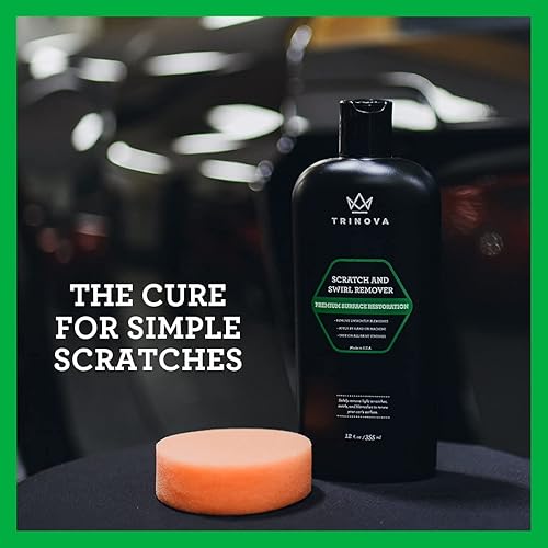 Miniatura 2 de TriNova Removedor de remolinos de arañazos, la mejor restauración de pintura de coche con compuesto abrasivo. El kit incluye esmalte de eliminación