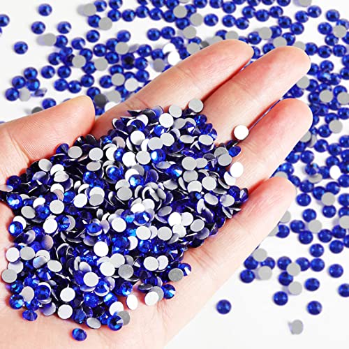 Image of Beadsland Flat Back Crystal Rhinestones Bulk, Sapphire, SS30, 2880pcs | Flatback Glass Gems for Nails Crafts Clothes DIY Decoration, Glue Fix, 6.3-6.5mm,Royal Blue