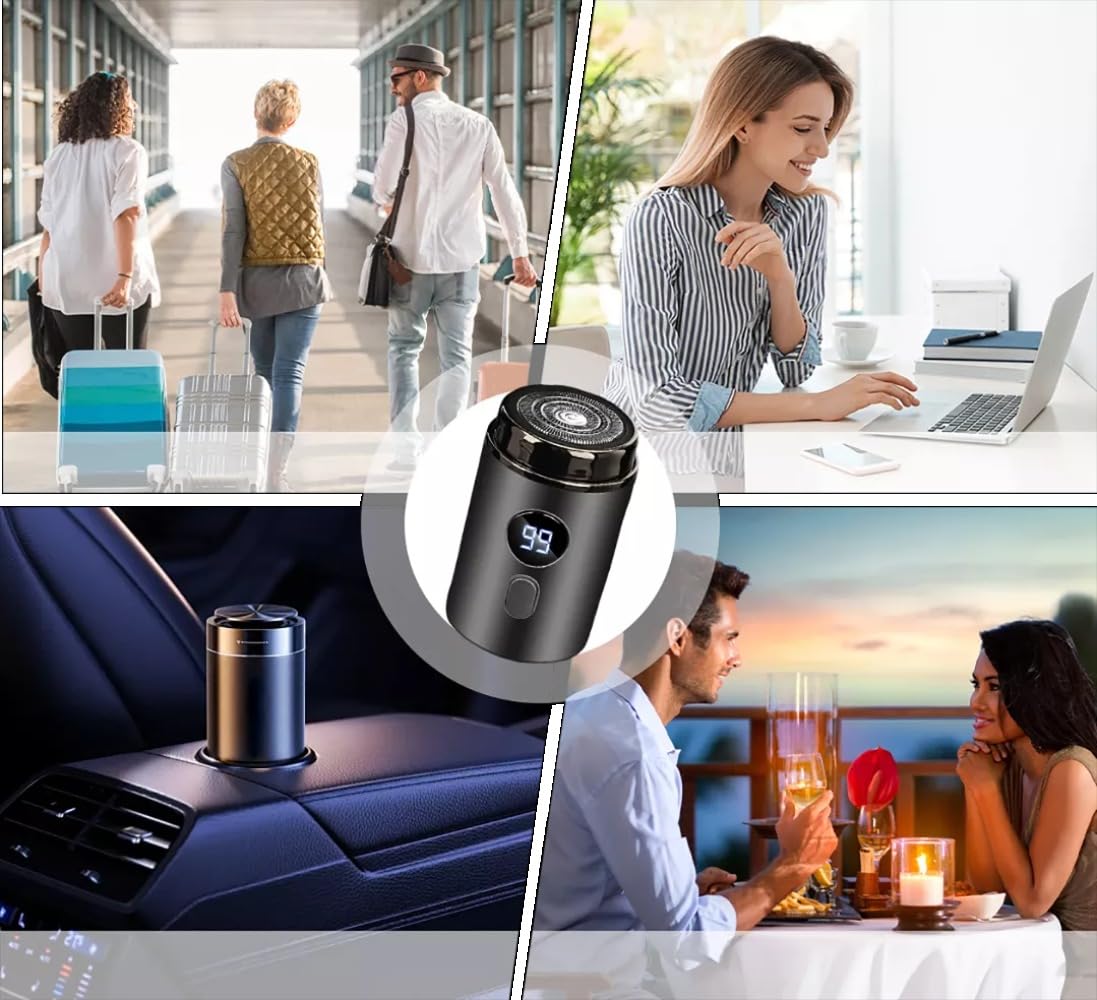 Neuester Tragbarer Elektrischer Mini-rasierer, Tragbarer Elektrischer Mini-rasierer, Capsule Razor,USB Waschbarer Reise-Nass-Trockenrasierer für Damen Herren (4 Stück)