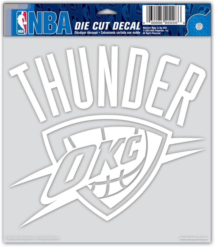 Wincraft Oklahoma City Thunder Diecut Decal 8x8 White