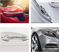 Vista 6 de 8 piezas de pegatinas protectoras con diamantes de imitación para manija de puerta de auto, protector de entrada de puerta de auto con adornos
