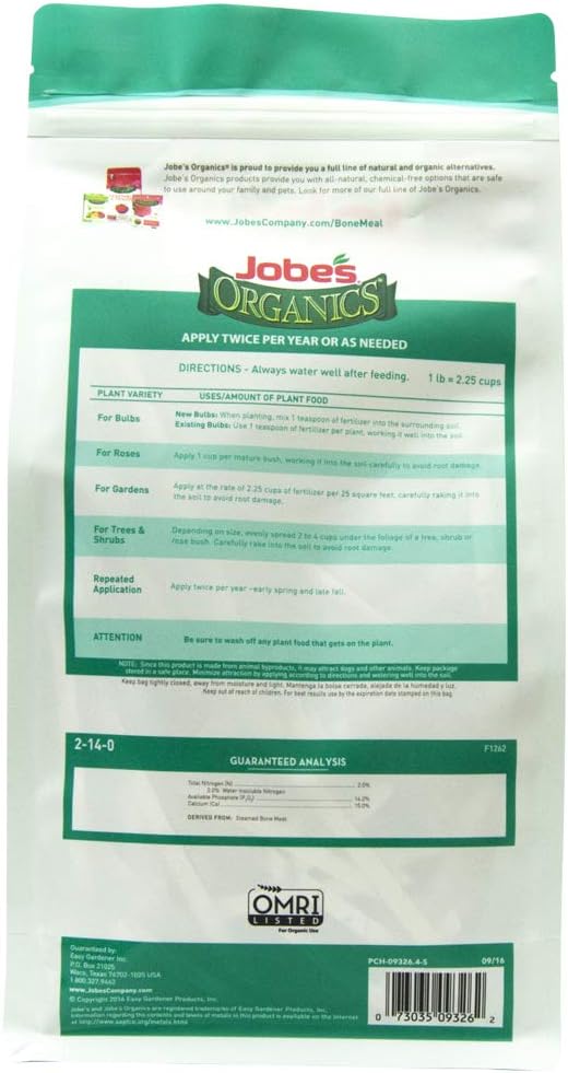 Jobe's Organics Abono Orgánico Bone Meal 4 lbs miniatura 5