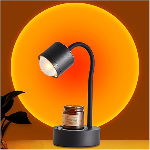 Sunset Candle Warmer Lamp,Electric Candle Warmer with Timer,Gifts for Mom, Candle Lamp, Vintage Wax Melt Warmer for Scented Wax for Jar Candle with Glass Cup (Sunset)