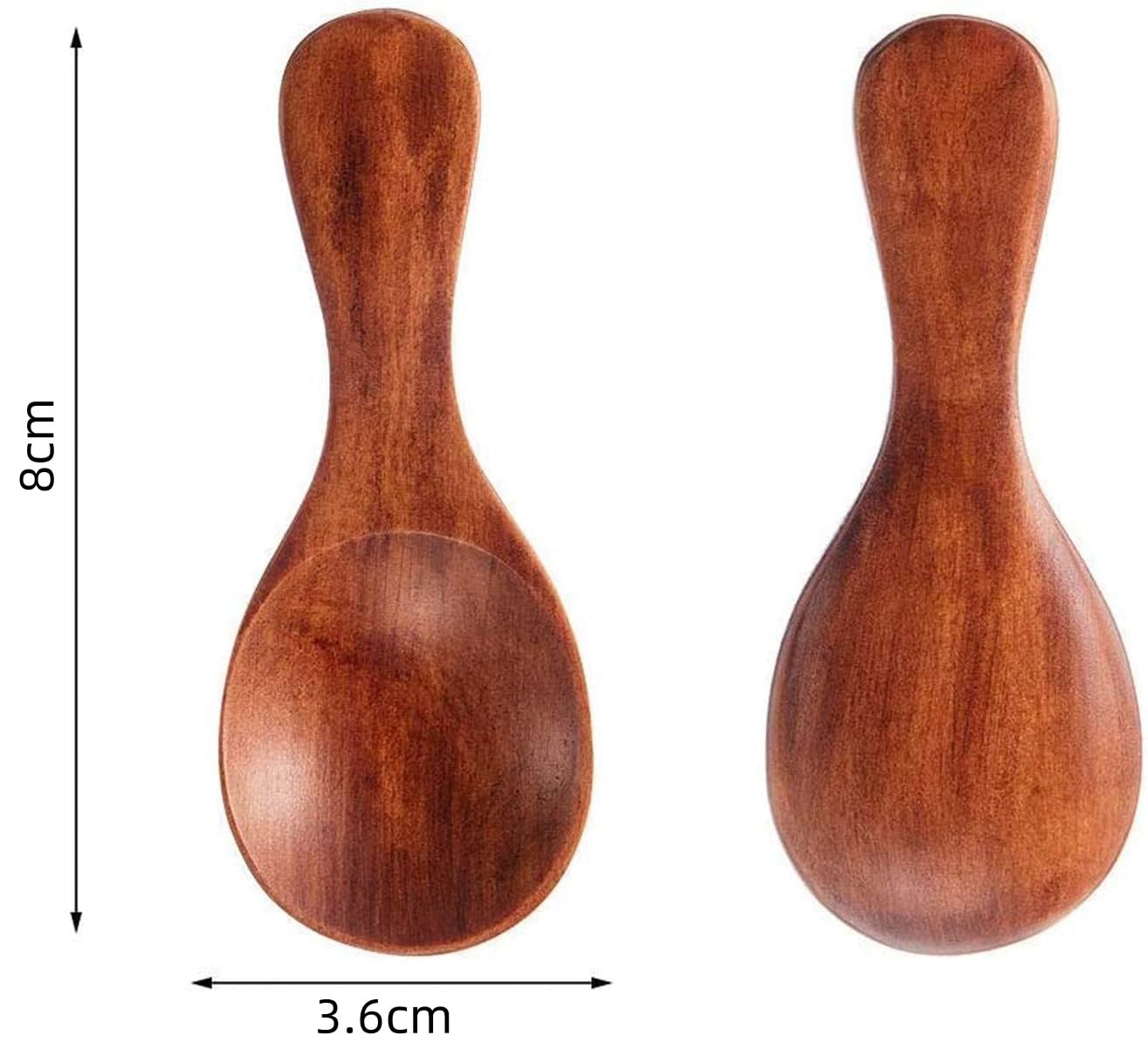 10 Stück Kleiner Salzlöffel aus Holz，Mini Holzlöffel mit kurzem，für Honig, Kaffee, Küche, Tee, Zucker.