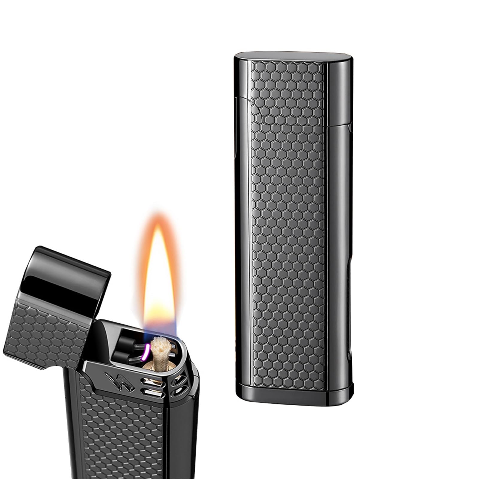 Briquet au kérosène à 4 modes d'allumage et commande vocale en métal