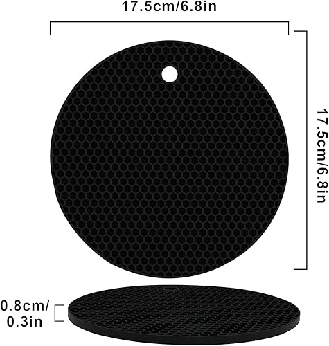 Miniatura 8 de Paquete de 4 salvamanteles de silicona para ollas y sartenes calientes, soportes para ollas, alfombrillas de silicona antideslizantes y resistentes