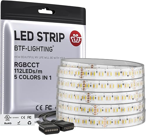 BTF-LIGHTING RGBCCT 5 Colors in 1 5050SMD LED Strip DC24V…