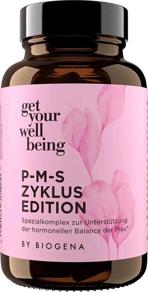 PMS-Depression: Stimmungstief vor der Periode 3 get your wellbeing by BIOGENA - PMS Zyklus Spezialkomplex für hormonelle Balance bei Frauen - 60 Kapseln - Mit B-Vitaminen & Mineralien - Nahrungsergänzungsmittel vegan & konservierungsstofffrei