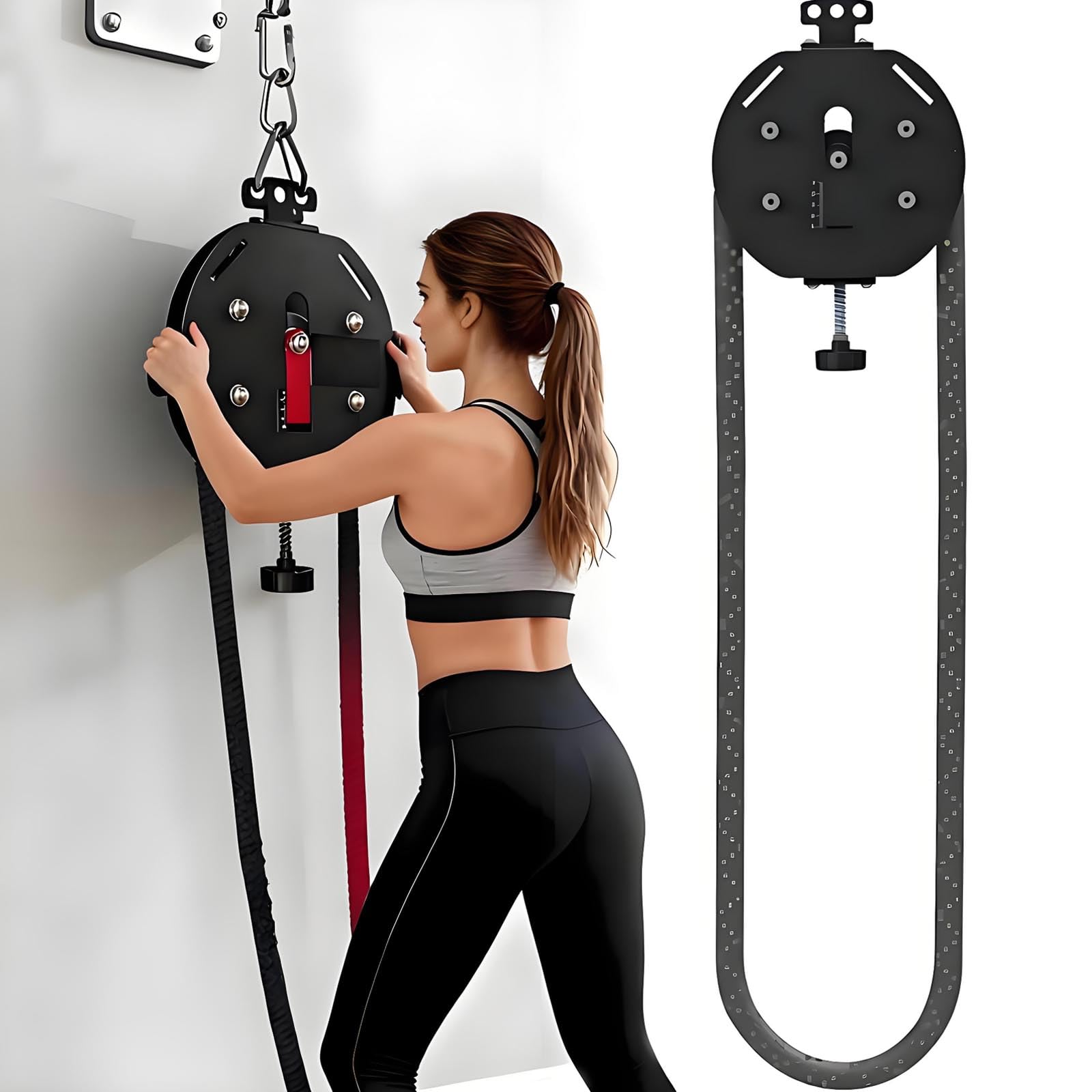 Przenośna domowa siłownia: Wszechstronny trener linowy i system koła pasowego z regulacją rozmiaru do treningu całego ciała i chwytu idealny do ćwiczeń Smals i fitness w podróży