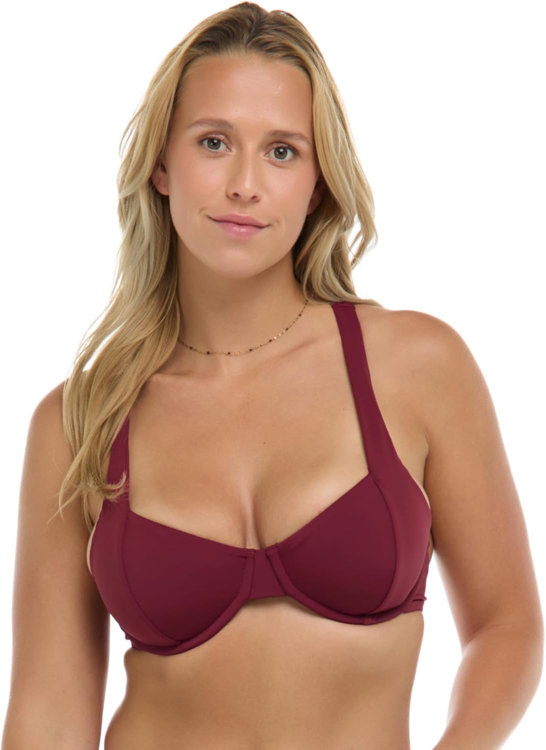 EIDON Women's Maya Soft Underwire Bikini Top with 2-Way Tie Back in D, Dd, E & F Cups