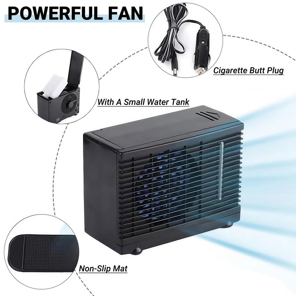 Climatizzatore per Auto 12V, Climatizzatore Universale per Auto, Ventilatore Portatile, Evaporatore per Aria Condizionata con Raffreddamento Ad Acqua, per Veicoli, Casa, Ufficio, Campeggio