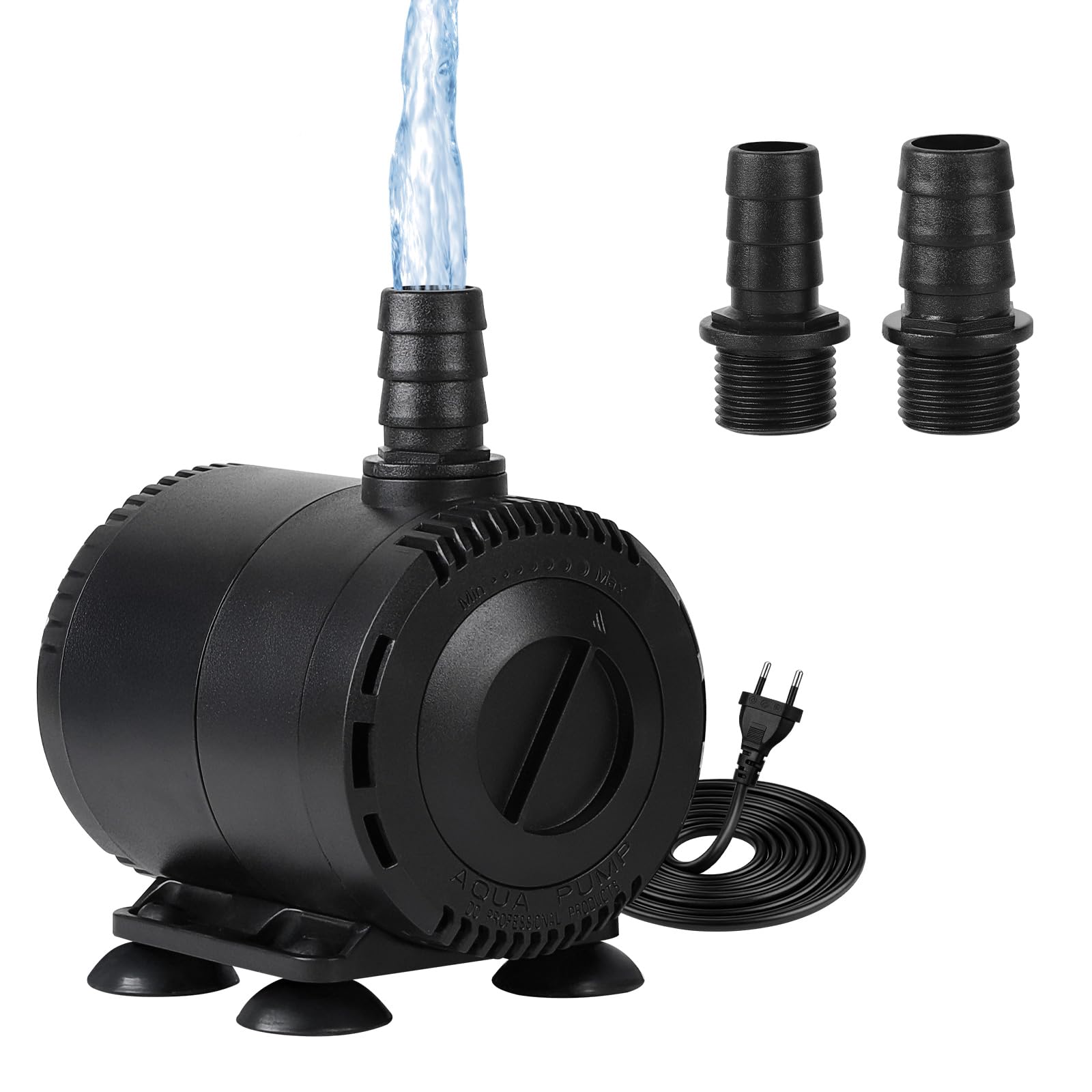 DBREAKS Aquarium Wasserpumpe 15W 1000L/H, Ultra Leise Unterwasserpumpe Springbrunnen Pumpe Klein, Tauchpumpe mit Einstellbarem Durchfluss, 1,5m Kabel und 2 Düsen für Teiche, Brunnen