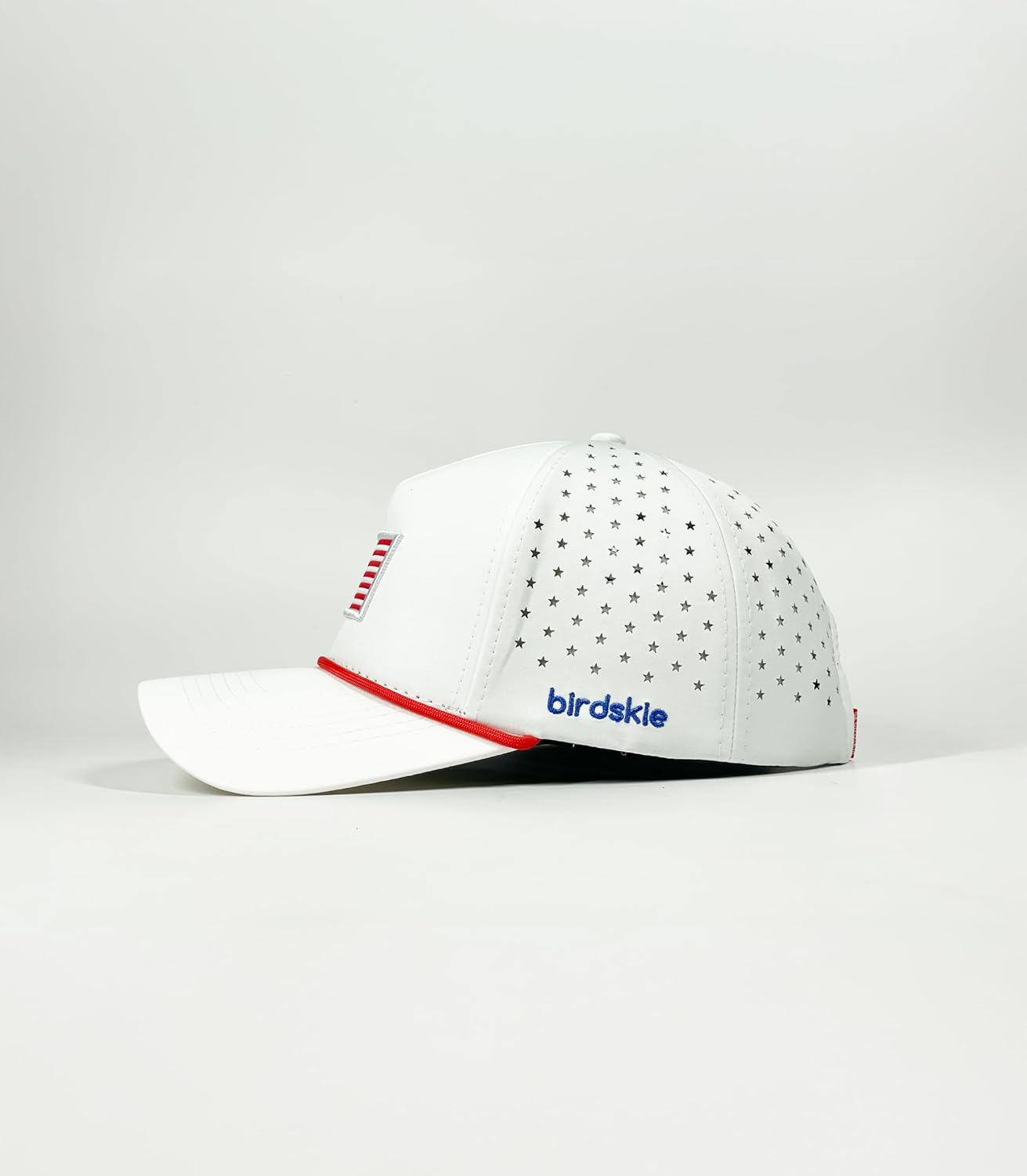 Golf Hat Snapback with Rope Design, Water Proof, Moisture Wicking, Breathable, Quick Drying, High Performance Golf Hat, The Captain 2 Team USA Golf Cap White Hat with Red Rope - Image 3