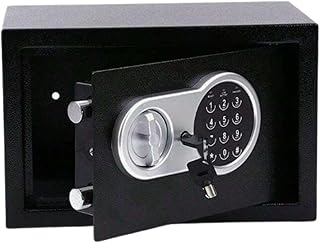 Perel Elektronischer Safe mit Zahlencode und Notschlüssel, geräumiger Stahlschrank mit weicher Innenauskleidung, sicherer Mini-Tresor für Schmuck, Dokumente und Bargeld, 20x31x20 cm
