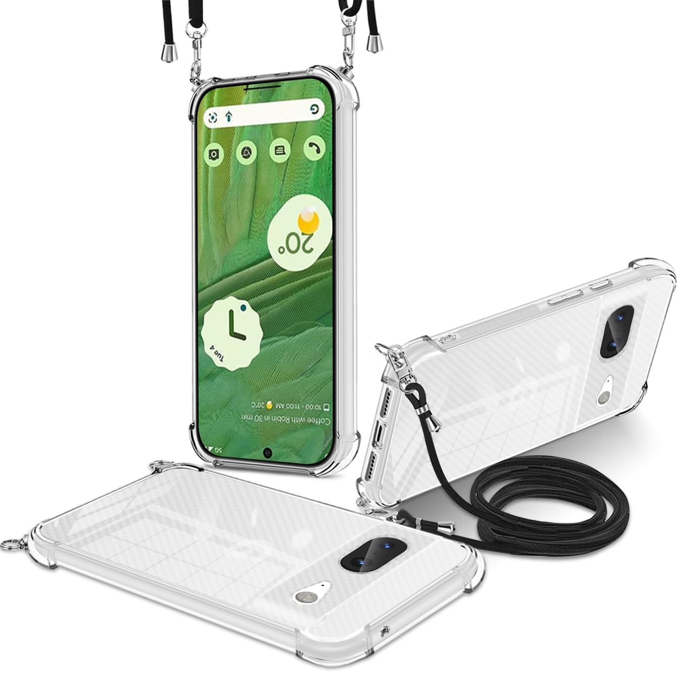 Amazon.co.jp: Google pixel 8 ケース クリア ネックストラップ