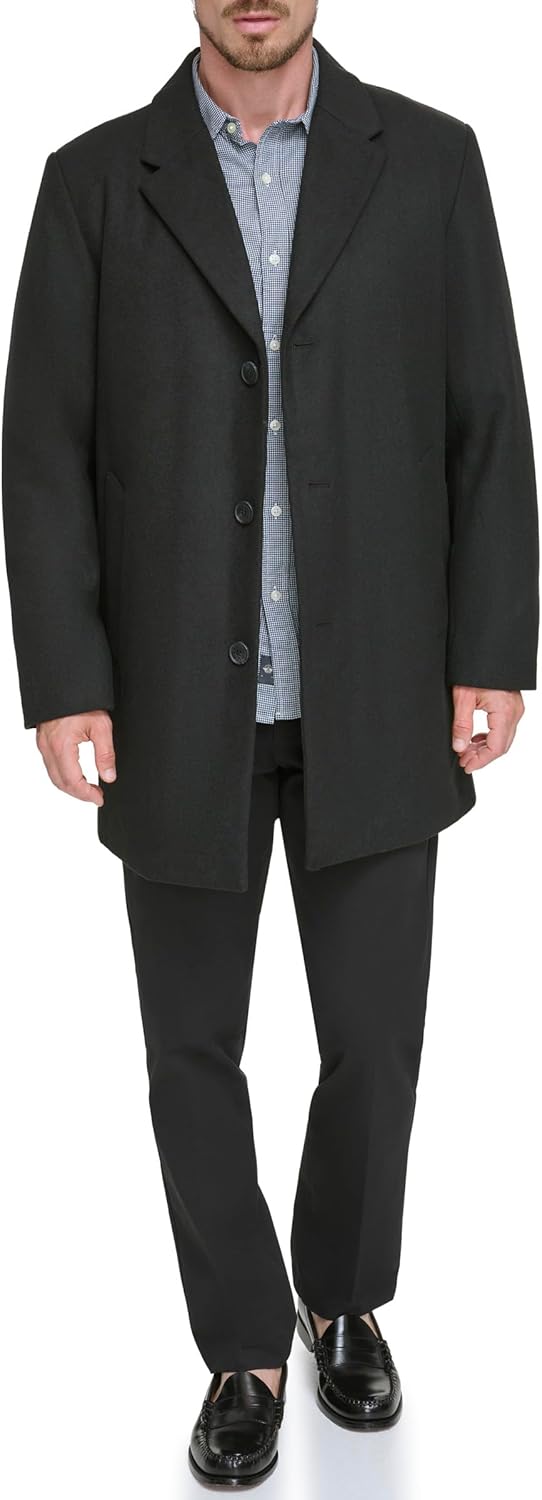 DOCKERS mens Henry Wool Blend Top Coat (Regular and Big & Tall Sizes) - Image 7