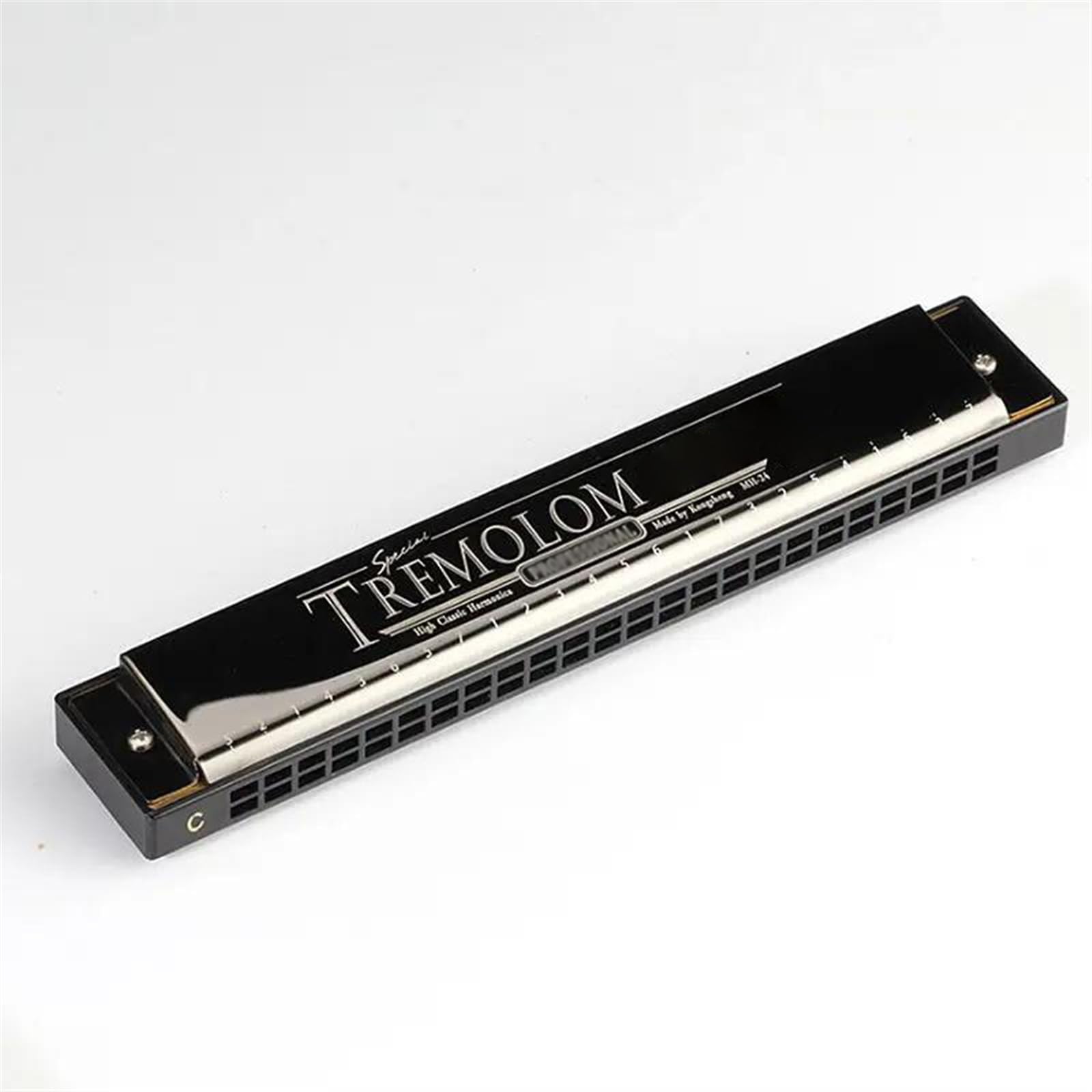 Mundharmonika 24 Löcher Tremolo Mundharmonika C Ton Tremolo(Black)