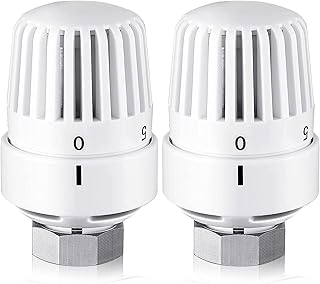 Thermostatic Radiator Valve Head,eSynic 2pcs Radiator Thermostat TRV M 30 x 1.5 Radiator Valve Replacement Head Thermostatic Radiator Head Heating System Temperature Control for Home Office etc
