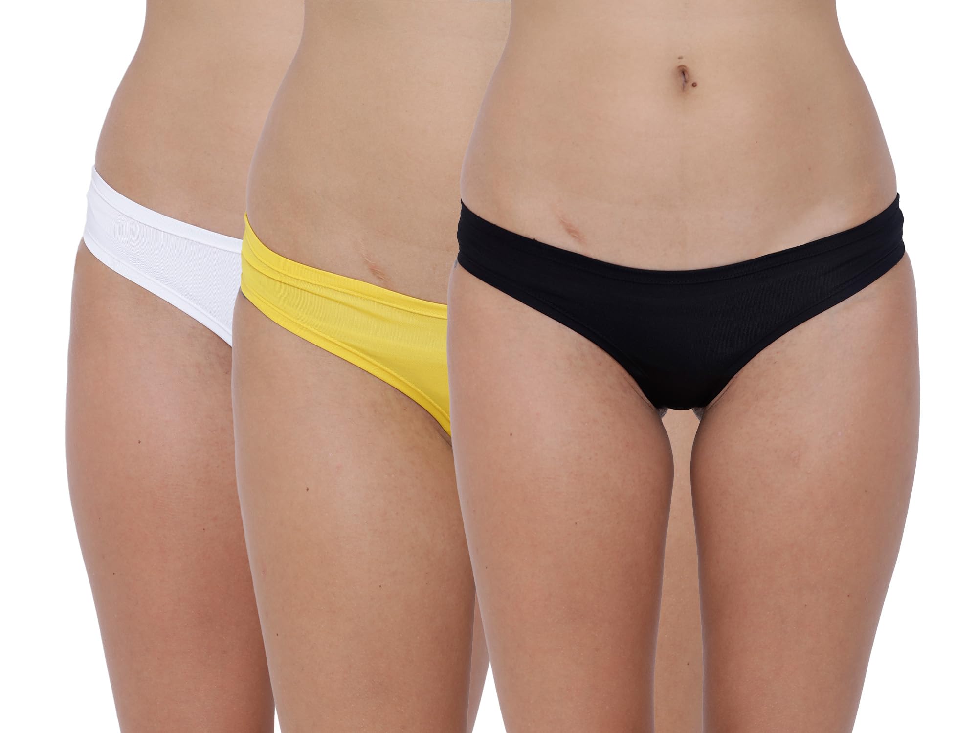 la intimo BASIICS Amor Love Antimicrobial Semi Seamless Bikini Brief Panty for Women (Pack of 3)-picture-33