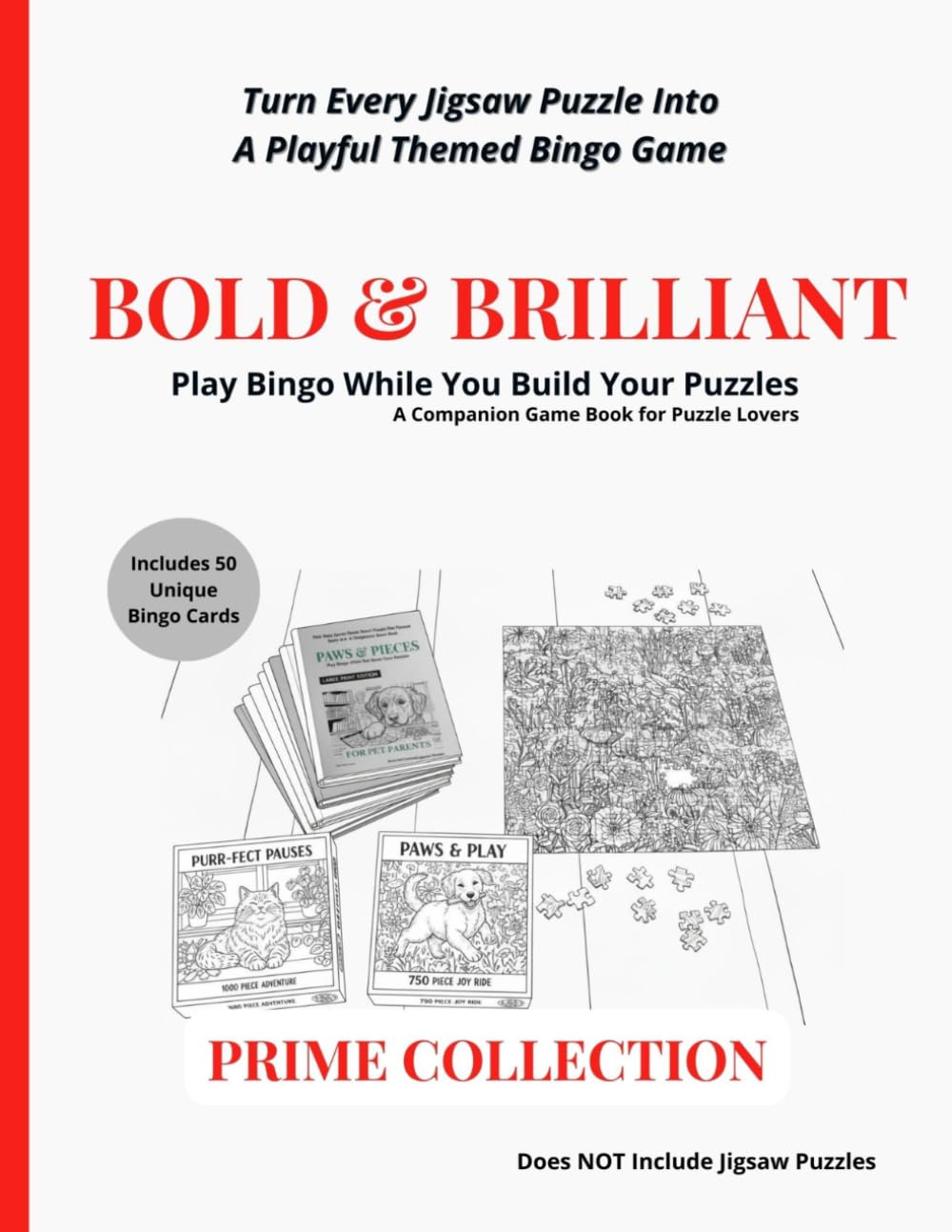 Brilliant & Bold — Prime Collection: A Multiple Themes Bingo Companion for Jigsaw Puzzle Lovers | 50 Distinctive Cards, 75 Puzzle Moments, Puzzle Logs & the Blackout Challenge