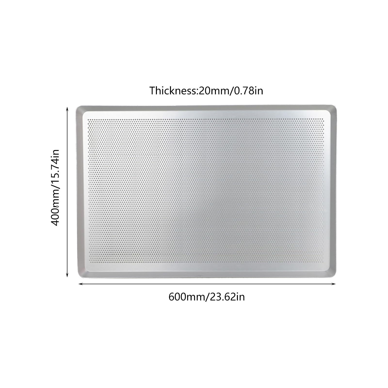 Teglia da forno antiaderente per forno, 60 x 40 cm, resistente, per arrostire e grigliare, con bordi rinforzati anodizzati, teglia antiaderente resistente