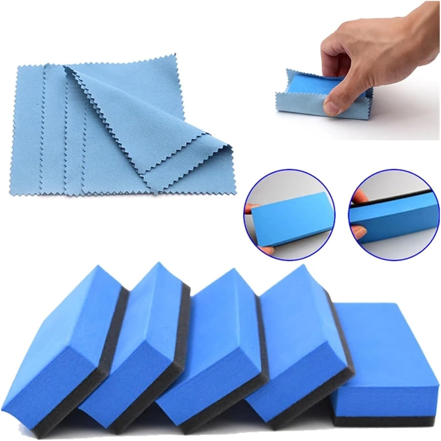 Ceramic Coating Applicator Kit With Blue Sponge Cloth Uses For Car Wax Glass Paint Protection Detailing(10pcs Sponge)
