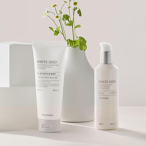 Miniatura 7 de The Face Shop White Seed Espuma limpiadora exfoliante  Lavado facial, limpieza profunda, brillo de tez, eliminación de piel muerta  Mejora de la
