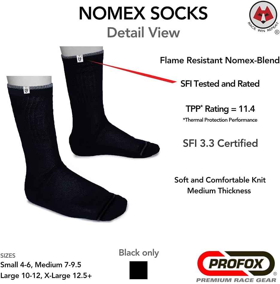Fire Resistant Nomex Socks for Auto Racing SFI 3.3 - Image 2