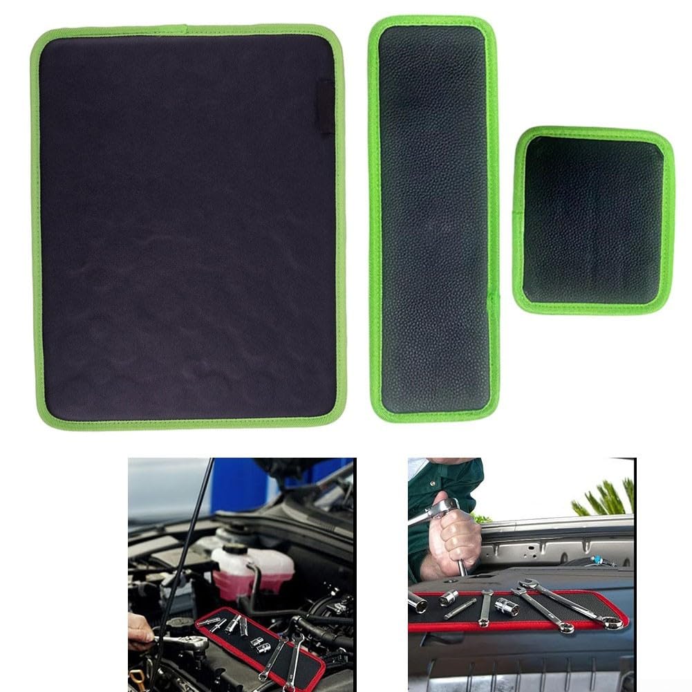 Eawfgtuw Tappetino magnetico flessibile, organizer magnetico per attrezzi, 3 misure, per parti metalliche, viti, chiavi e cacciaviti (3 pezzi)
