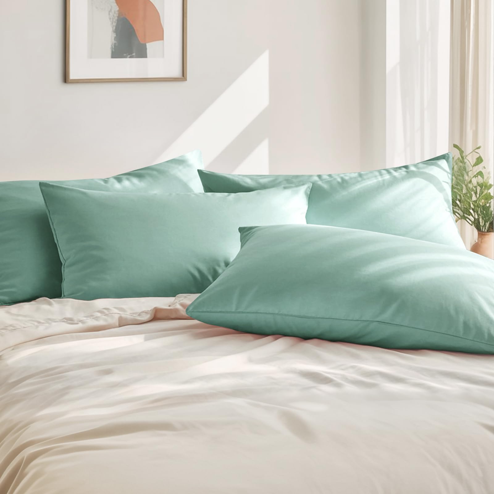 RUIKASI Green Pillow Cases 4 Pack - Image 4