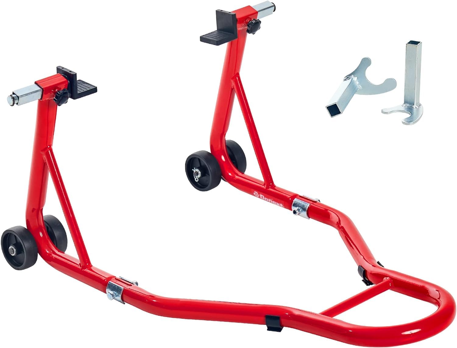Motorcycle Stand 850LB Sport Bike Rear Wheel Lift Swingarm Paddock Stands (Red, U+L)