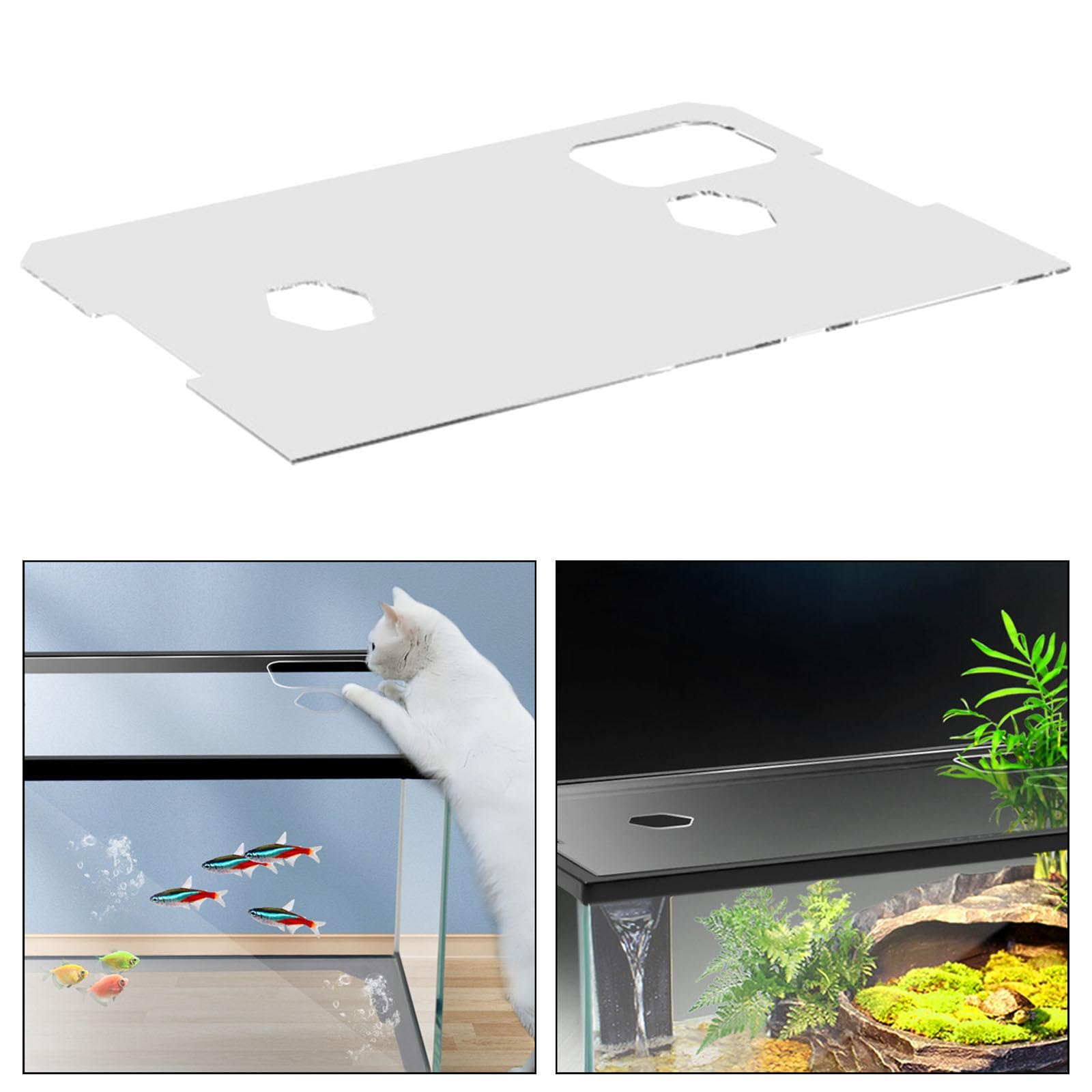 Tapa para Acuario con Ventana de Alimentación, Tapa Acrílica para Acuarios, Tapa Antisalto para Acuario.
