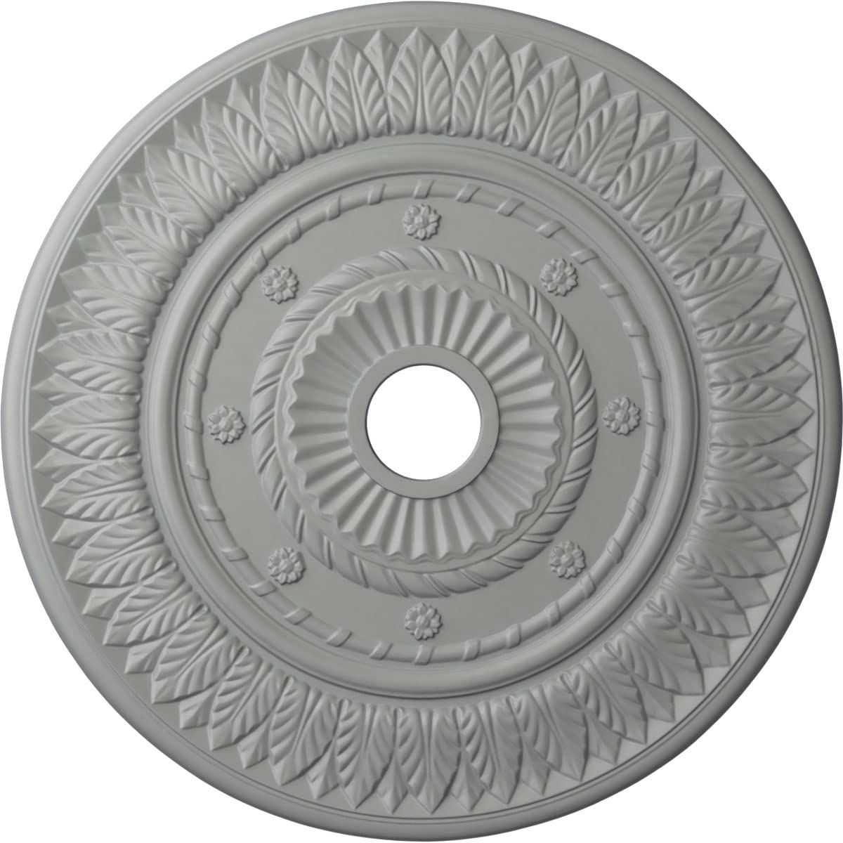 Ekena Millwork CM26LF Leaf Ceiling Medallion, 26 3/4"OD x 3 5/8"ID x 1 1/8"P, Factory Primed