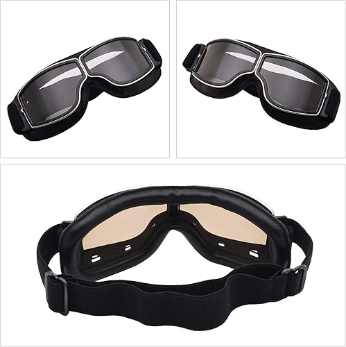 Miniatura 7 de Peicees Gafas Vintage para Motocicleta Gafas de Aviador Gafas de Casco de Piloto Gafas de Equitación Motocross Bicicleta de Montaña Scooter ATV