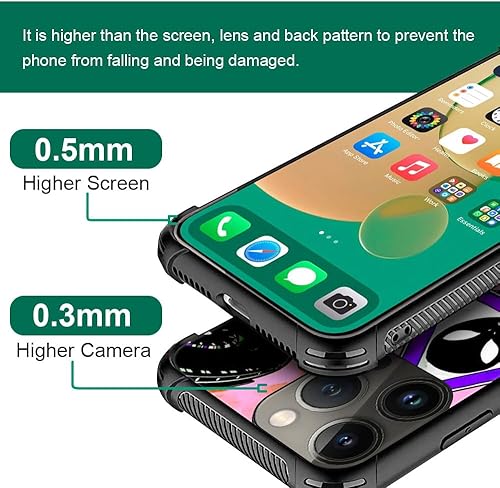 Miniatura 3 de CARLOCA Funda compatible con iPhone 15 Pro Max, funda con patrón de alienígena Trippy para iPhone 15 Pro Max, ultra protección, a prueba de golpes,