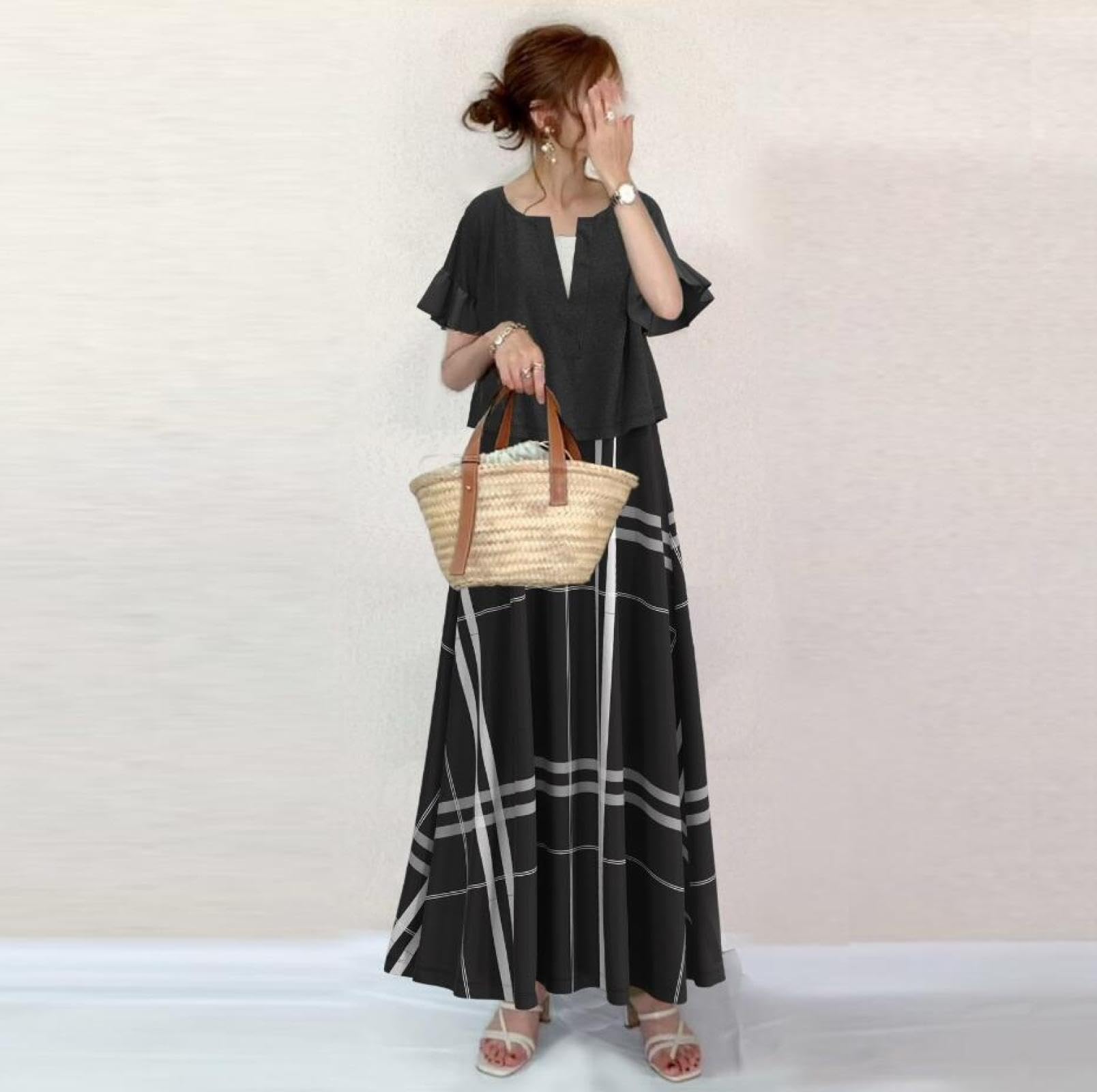 Amazon.co.jp: ワンピース レディース 夏 2点セット 50代女性