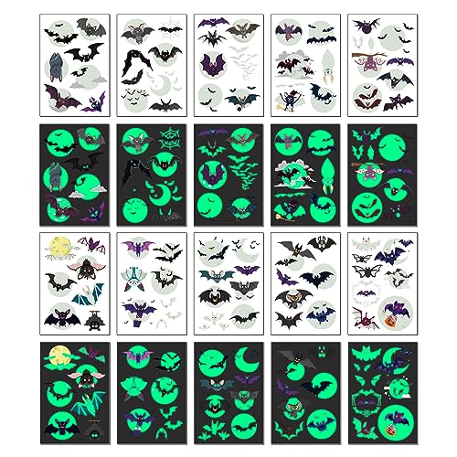 Awinmay Luminous Bat Temporary Tattoos for Kids - Image 4