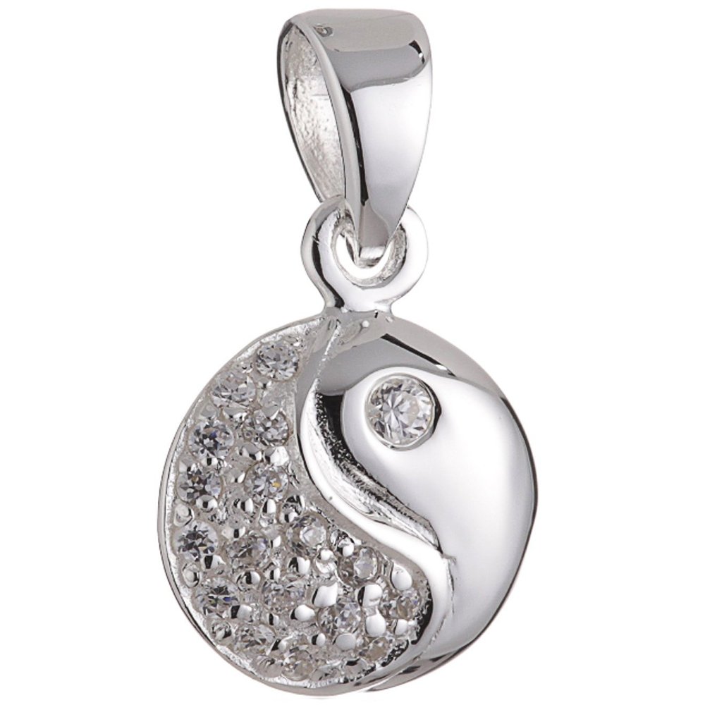 Vinani Anhänger Ying Yang mit Zirkonia weiß Sterling Silber 925 Yin Yang AYY-EZ