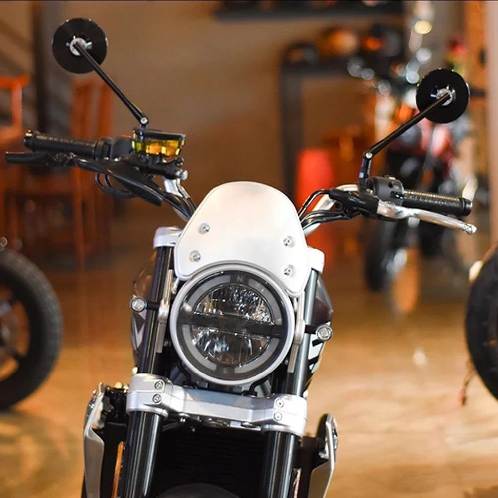 Rétroviseurs Ronds pour Royal Enfield pour Continental GT pour Interceptor 650 Rétroviseur Moto Universel Noir