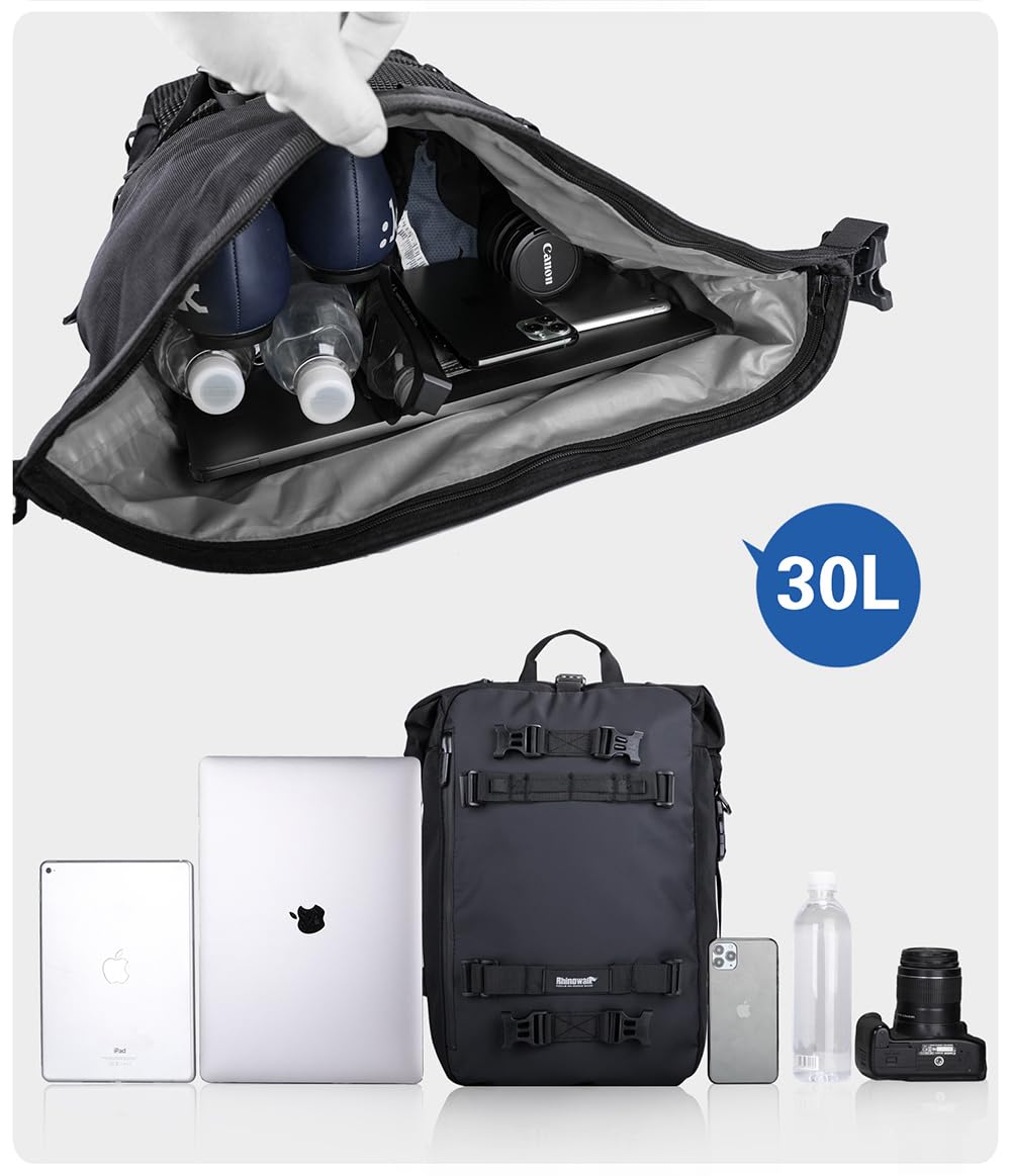 Rhinowalk Motorcycle Saddle Bag Waterproof 18L (9L x 2) Saddle Bags Side Bags Bicycle Bag Trunk Motorcycle Accessory Black