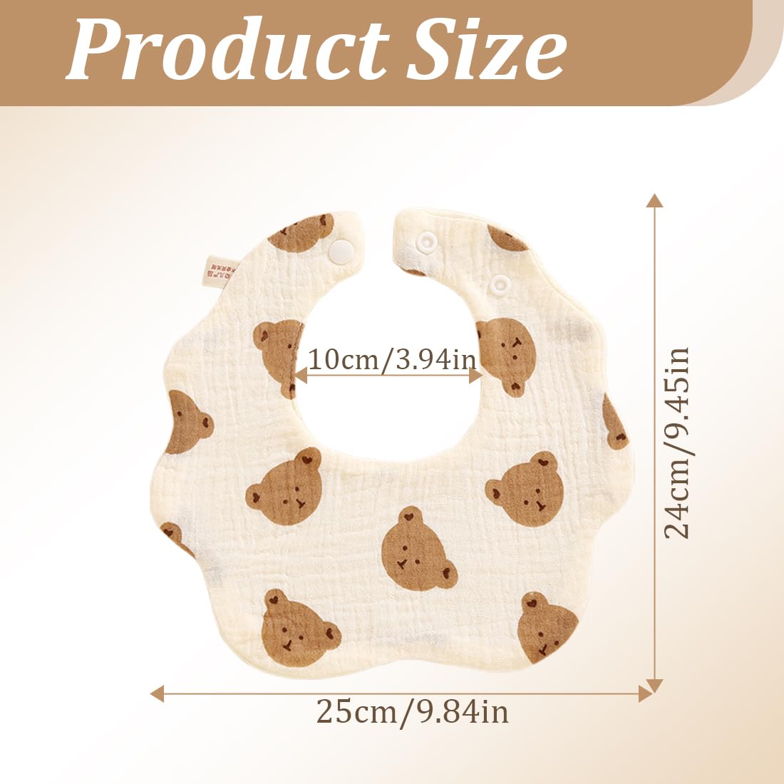 Baby Dribble Bibs, Bavaglini per neonati 3 pezzi, sciarpa a fiori per neonati con bottoni regolabili, cotone, assorbenti e morbidi, adatti a bambini e bambine, bavaglini anti-sbavatura - 3