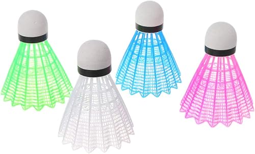 Miniatura 3 de tegongse 4pcs LED bádminton luminoso, noche oscura coloreó espuma de plástico resplandor en los volantes oscuros