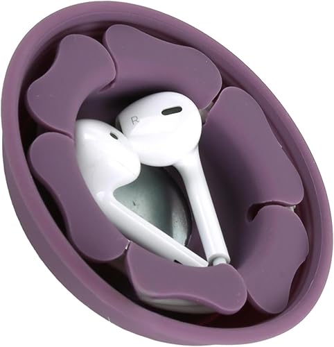 Miniatura 10 de MAIRUI Estuche para auriculares con cable, organizador de cables de auriculares de silicona suave, soporte magnético de almacenamiento sin enredos